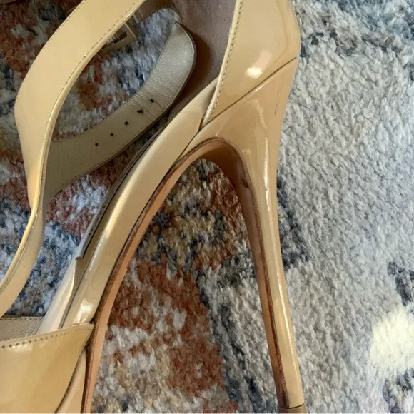 Jimmy Choo Totem nude patent leather buckle strap stiletto heels EU 39 with box! - Picture 11 of 13